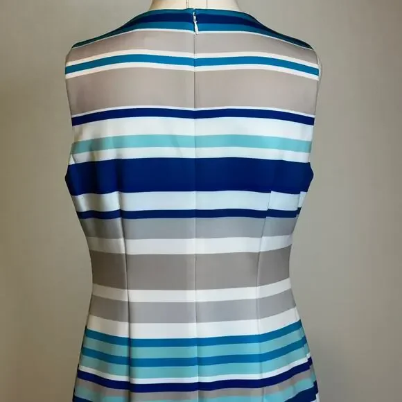Calvin Klein Blue Striped Midi Dress - Picture 7 of 11